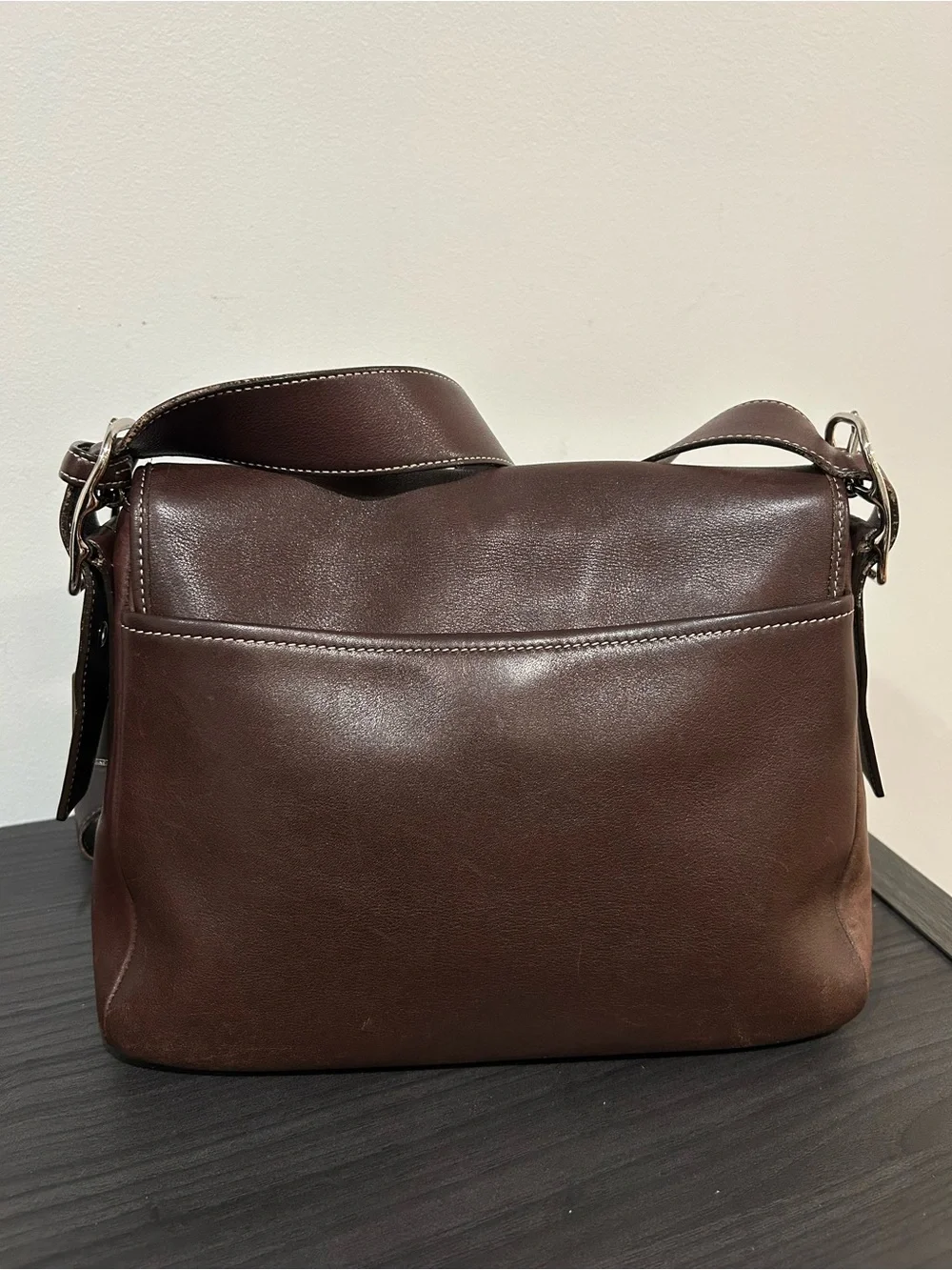 Coach Vintage Legacy dark brown Leather Flap Crossbody Style #9332